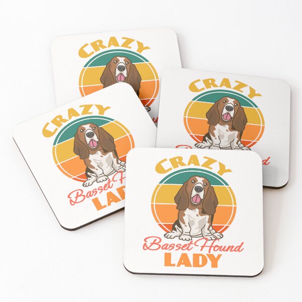 Item preview, Crazy Basset Hound Lady Mother's Day Dog puppy Lover Cute Sunser Retro designed and sold by Meteor77.