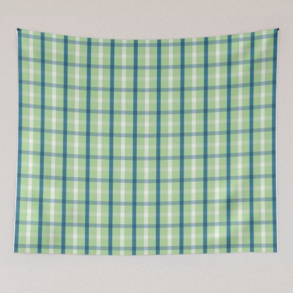Item preview, Mint Green Check with White & Imperial Blue Stripes designed and sold by PSCSCo.