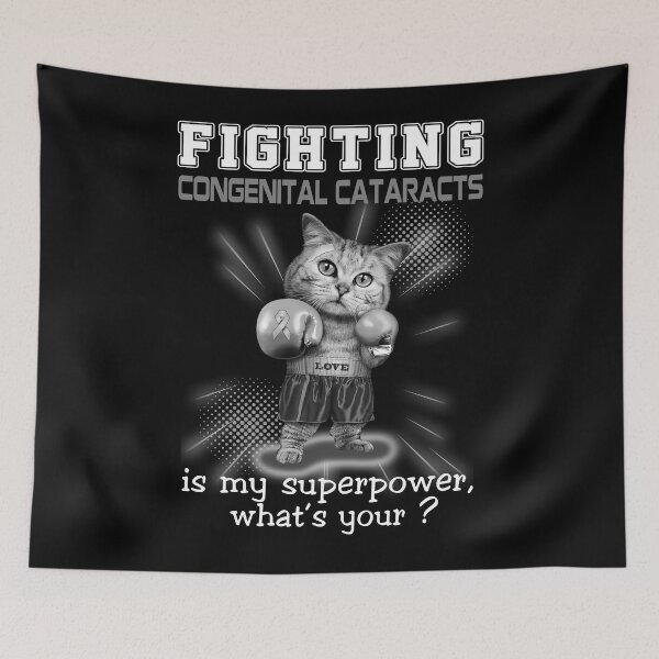 Item preview, Funny Cat Fighting Congenital Cataracts Is My Superpower What's Your designed and sold by Kohend.