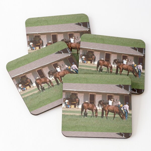 Item preview, C2022 Steve Yellowbear MORNING AT A RACING BARN designed and sold by SteveYellowbear.