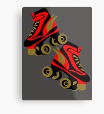 Cool golden roller skates Roller Derby Metal Print