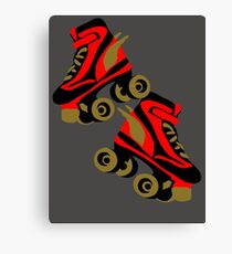 Cool golden roller skates Roller Derby Canvas Print