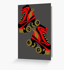 Cool golden roller skates Roller Derby Greeting Card