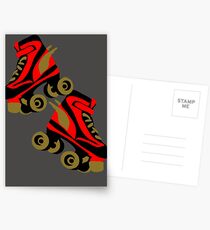 Cool golden roller skates Roller Derby Postcards