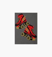 Cool golden roller skates Roller Derby Art Board
