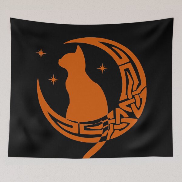Item preview, Orange Pagan Celtic Moon Cat designed and sold by Depic Spirit.