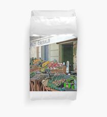 Fruit And Produce Lady Duvet Cover