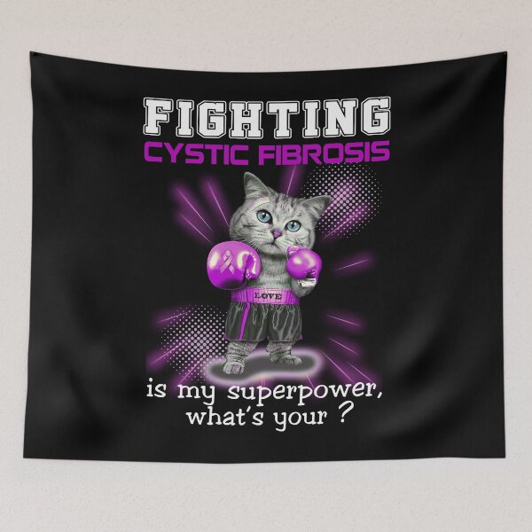 Item preview, Funny Cat Fighting Cystic Fibrosis Is My Superpower What's Your designed and sold by Kohend.