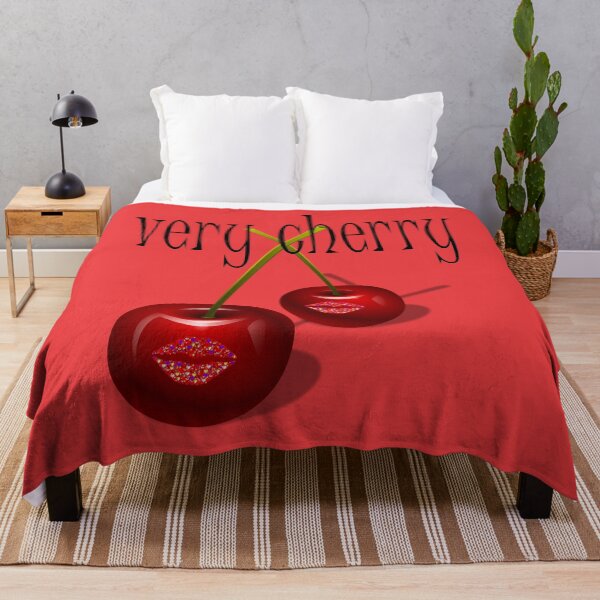 Item preview, Very Cherry - Lippy Cherries on a Red Background designed and sold by CONTRAPINK.