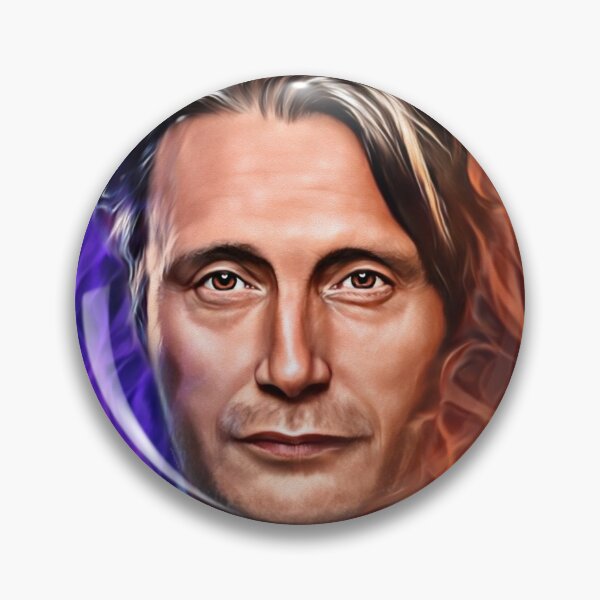 Item preview, Mads Mikkelsen Hannibal in Blue and Orange Flames designed and sold by orionlodubyal.