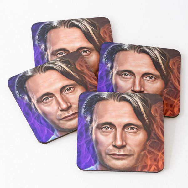 Item preview, Mads Mikkelsen Hannibal in Blue and Orange Flames designed and sold by orionlodubyal.