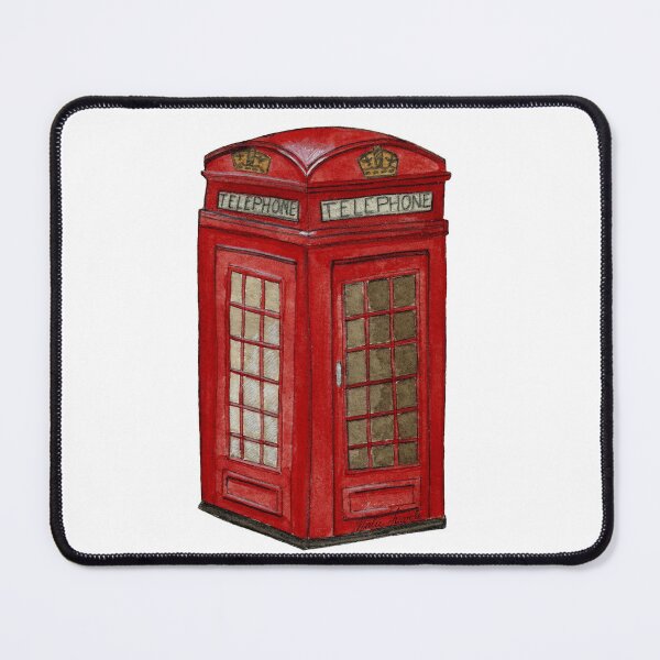Item preview, Watercolor British Telephone Booth Illustration designed and sold by Malu-Iriarte.