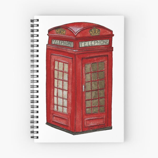 Item preview, Watercolor British Telephone Booth Illustration designed and sold by Malu-Iriarte.