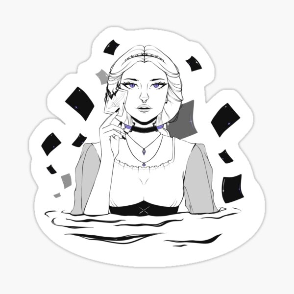Black and white fortune teller Sticker