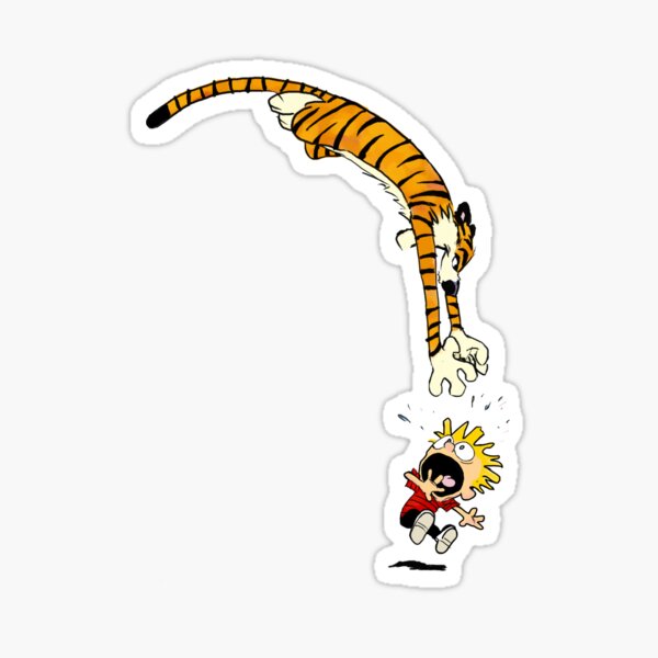 Item preview, hobbes pouncing on Calvin  designed and sold by Whitetailcrafts.