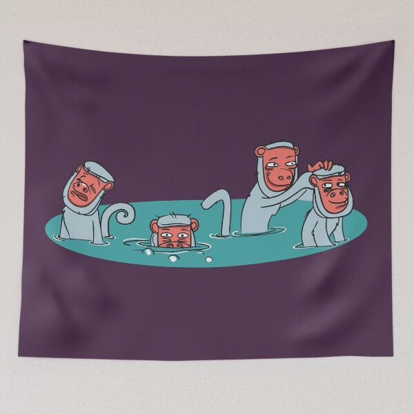 Item preview, Monkeys like to take a Hot Springs bath at Traditional Onsen Royalty designed and sold by Bonobofy.