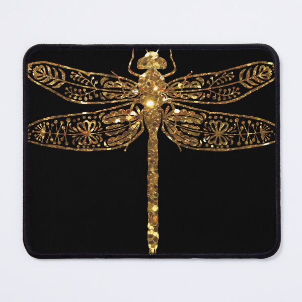 Item preview, fancy gold glitter dragonfly designed and sold by Zevy-Darling.
