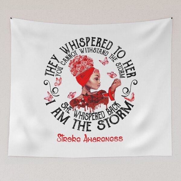 Item preview, Black Girl Fighter Strong I Am The Storm Stroke Awareness designed and sold by Mnrshirley.