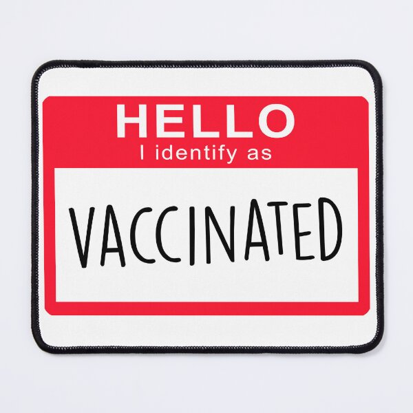 Item preview, I identify as Vaccinated Hello Sticker Design  designed and sold by trendyzcom.