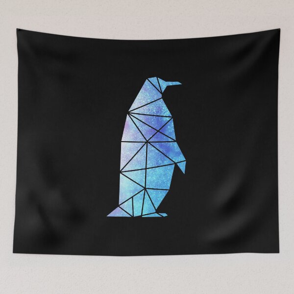 Item preview, ice blue galaxy geometric penguin designed and sold by Zevy-Darling.