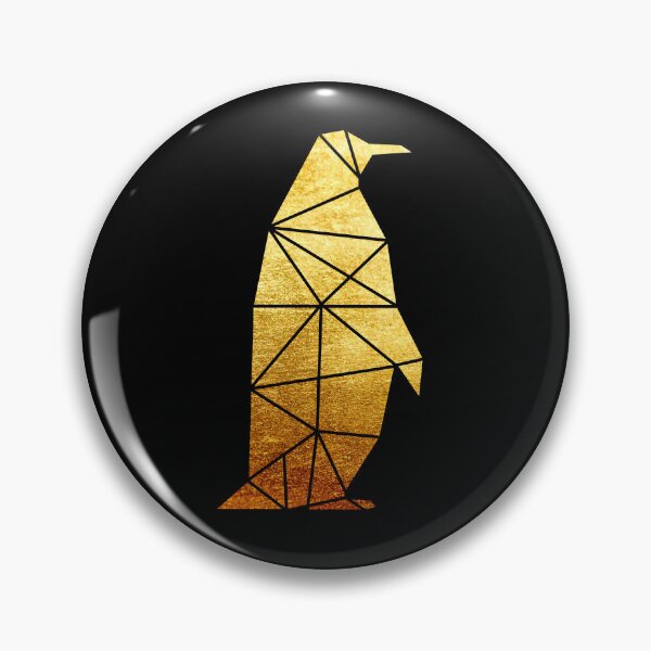 Item preview, gold metallic geometric penguin designed and sold by Zevy-Darling.