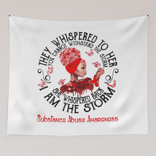 Item preview, Black Girl Fighter Strong I Am The Storm Substance Abuse Awareness designed and sold by Mnrshirley.
