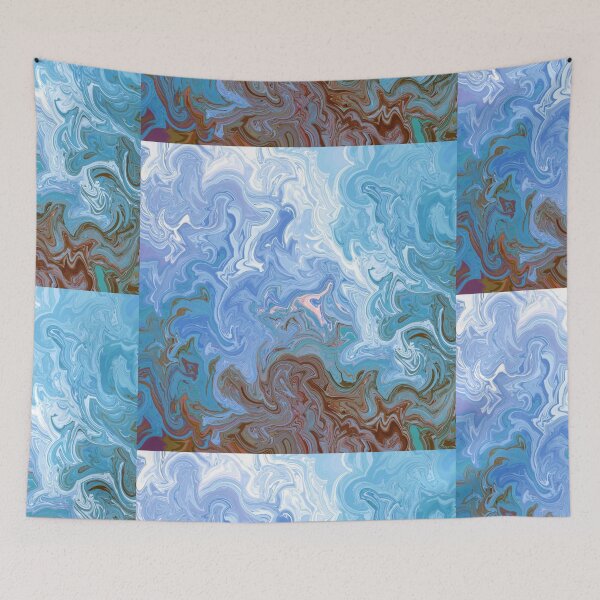 Item preview, Design 52 abstract blue swirls designed and sold by artbylucie.