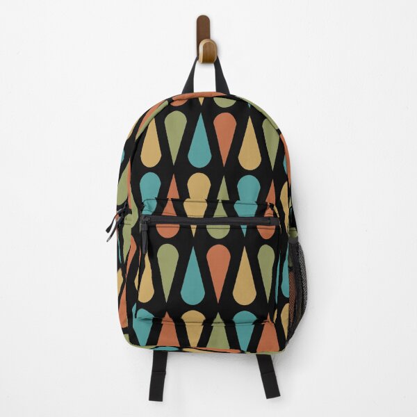 Item preview, Retro Midcentury Teardrops Black Colorful designed and sold by thepixelgarden.