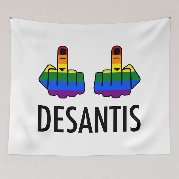Item preview, FCK Desantis X 2 - Censored with 2 Rainbow Middle Fingers designed and sold by Thelittlelord.