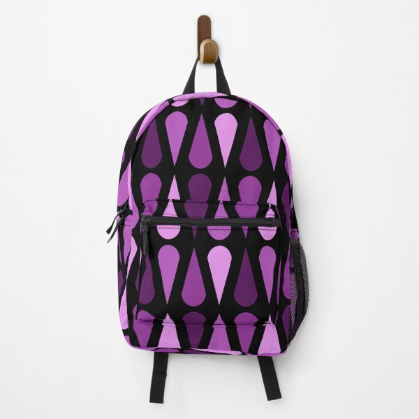 Item preview, Retro Midcentury Teardrops Black Purple designed and sold by thepixelgarden.