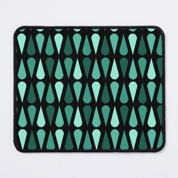 Item preview, Retro Midcentury Teardrops Black Turquoise designed and sold by thepixelgarden.