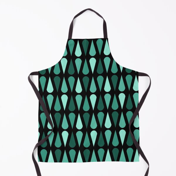 Item preview, Retro Midcentury Teardrops Black Turquoise designed and sold by thepixelgarden.