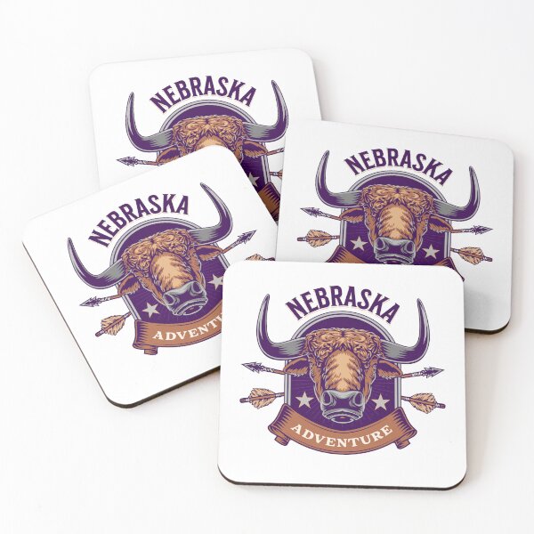 Artikelvorschau, Bison-Kopf-Pfeile Big Red Huckers Vintage Nebraska entworfen und verkauft von CattlettArt.