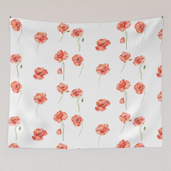 Artikelvorschau, Aquarell Pastell rote Mohnblumen entworfen und verkauft von silviaol.