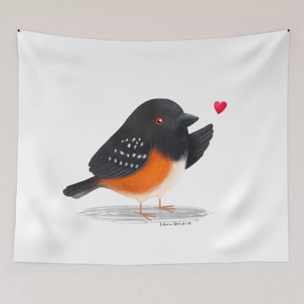 Item preview, Towhee bird in love designed and sold by julianamotzko.