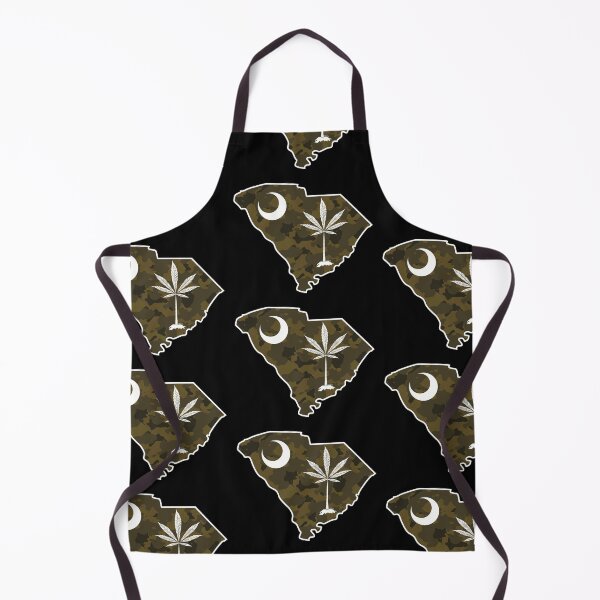 Item preview, Camo South Carolina State Flag Stoner Parody-Marijuana Leaf-White Outline designed and sold by YomeHayin.