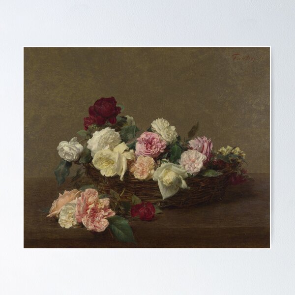 Aperçu de l'œuvre Ignace-Henri-Théodore Fantin-Latour - Un panier de roses créée et vendue par artcenter.