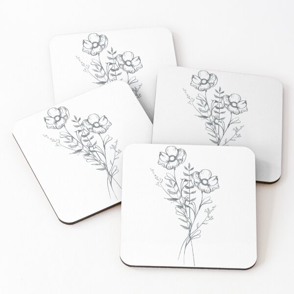 Item preview, Wild flower tattoo art illustration  designed and sold by lilbitwhimsy.