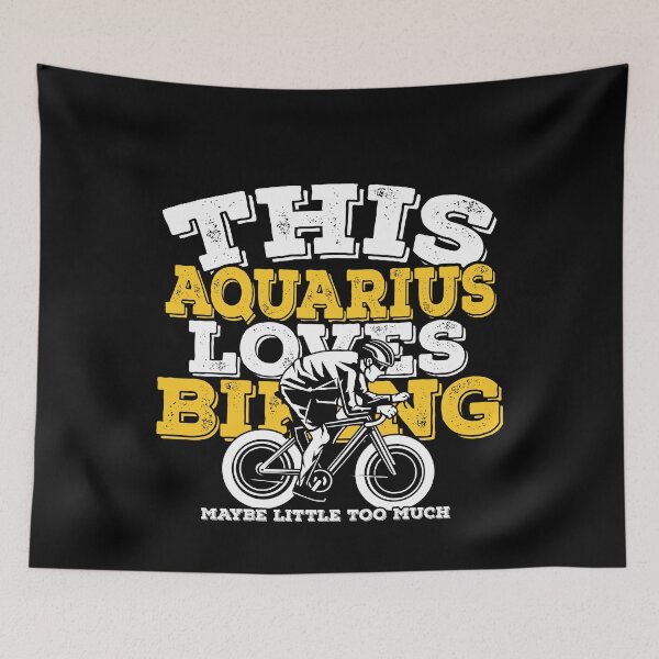 Item preview, Horoscope Zodiac Sign Aquarius Loves Biking designed and sold by TheCrazyBear.