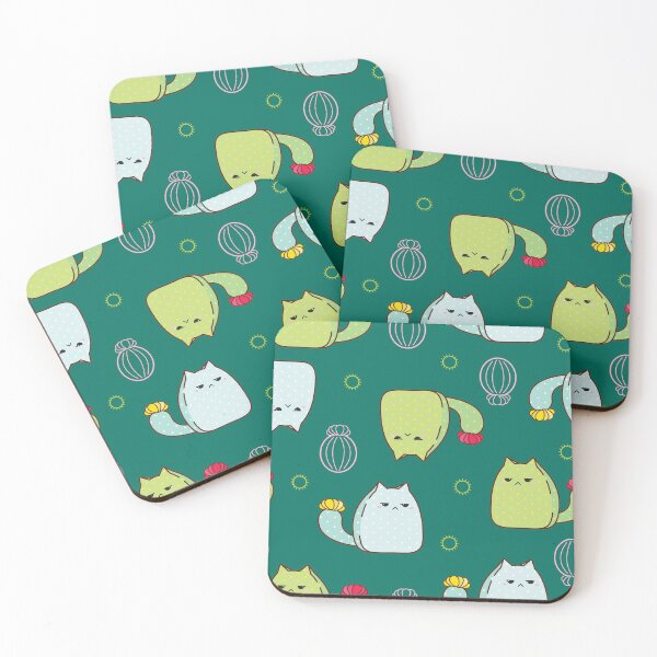 Item preview, Cactus Cats on Lush Green designed and sold by Sophia Adalaine Zhou.