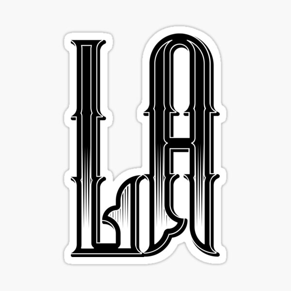 LA, Los Angeles Graffiti Black Lettering Sticker for Sale by