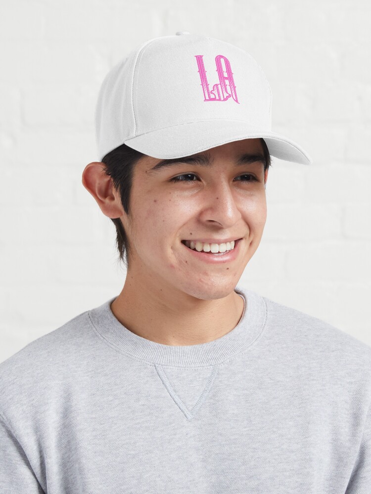 LA, Los Angeles, California Tattoo Pink Lettering Cap for Sale by  mosaiccreative