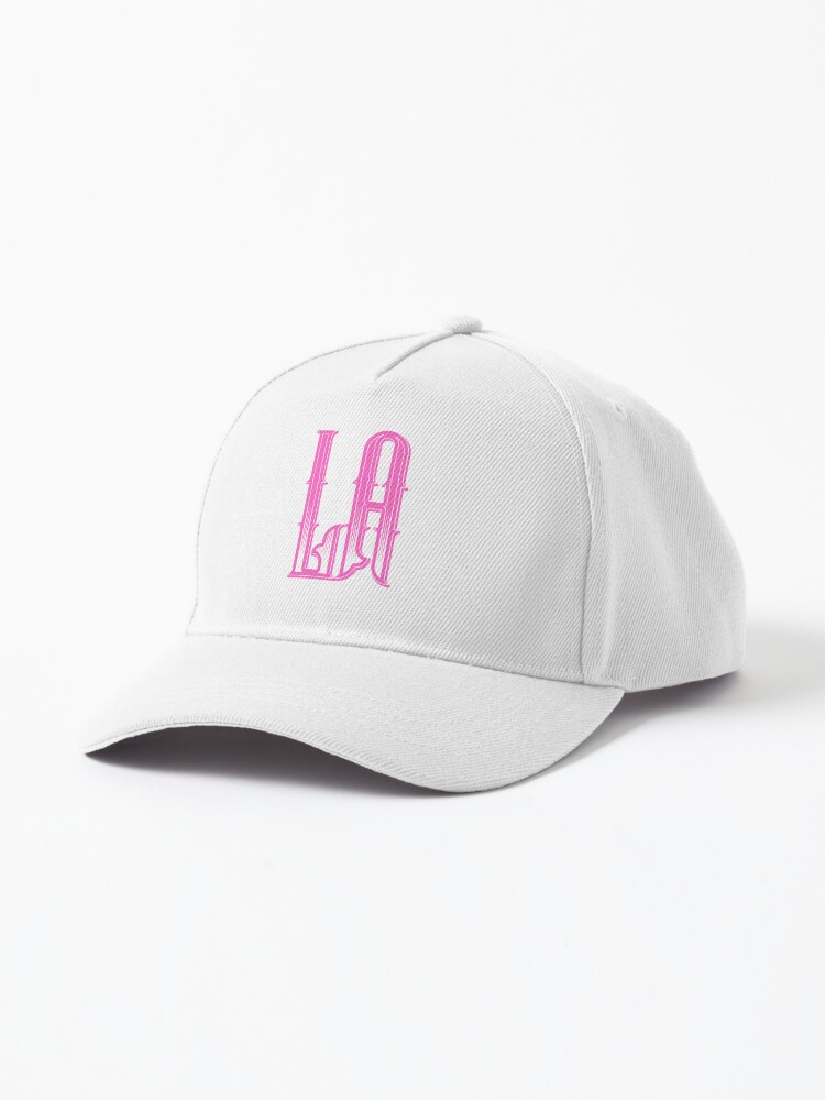 light pink la hat