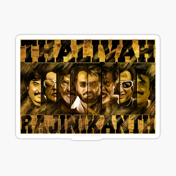 "Day Gift Rajini kanth art Love The Movie" Sticker by ReanaRuecker69