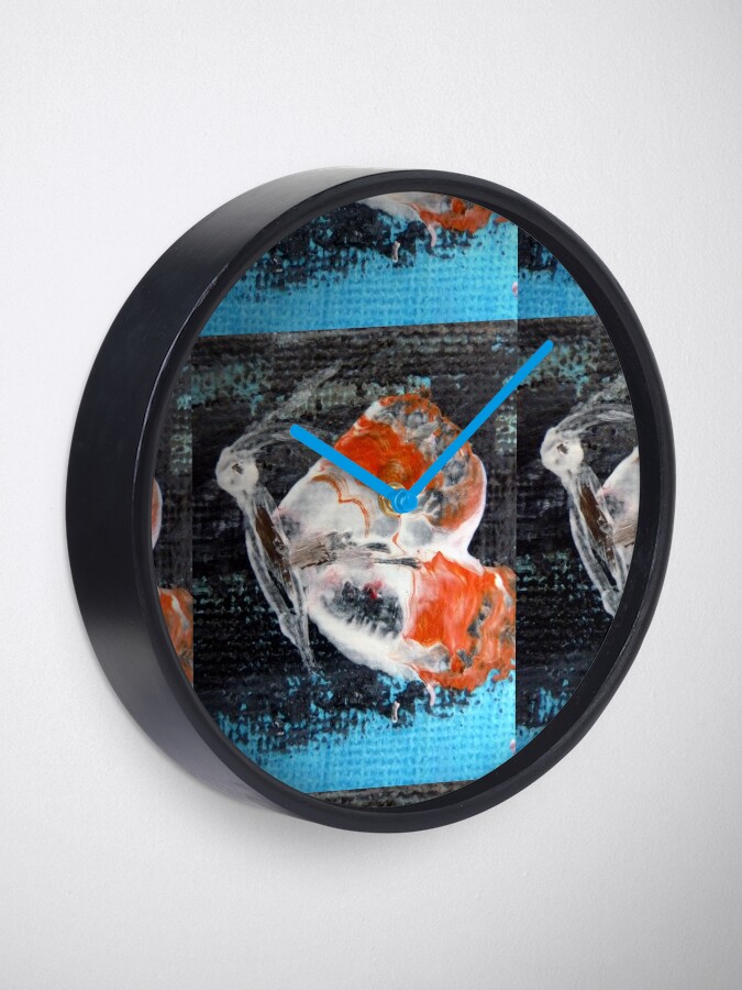 Alternate view of Orange butterfly.Palette knife painting Clock