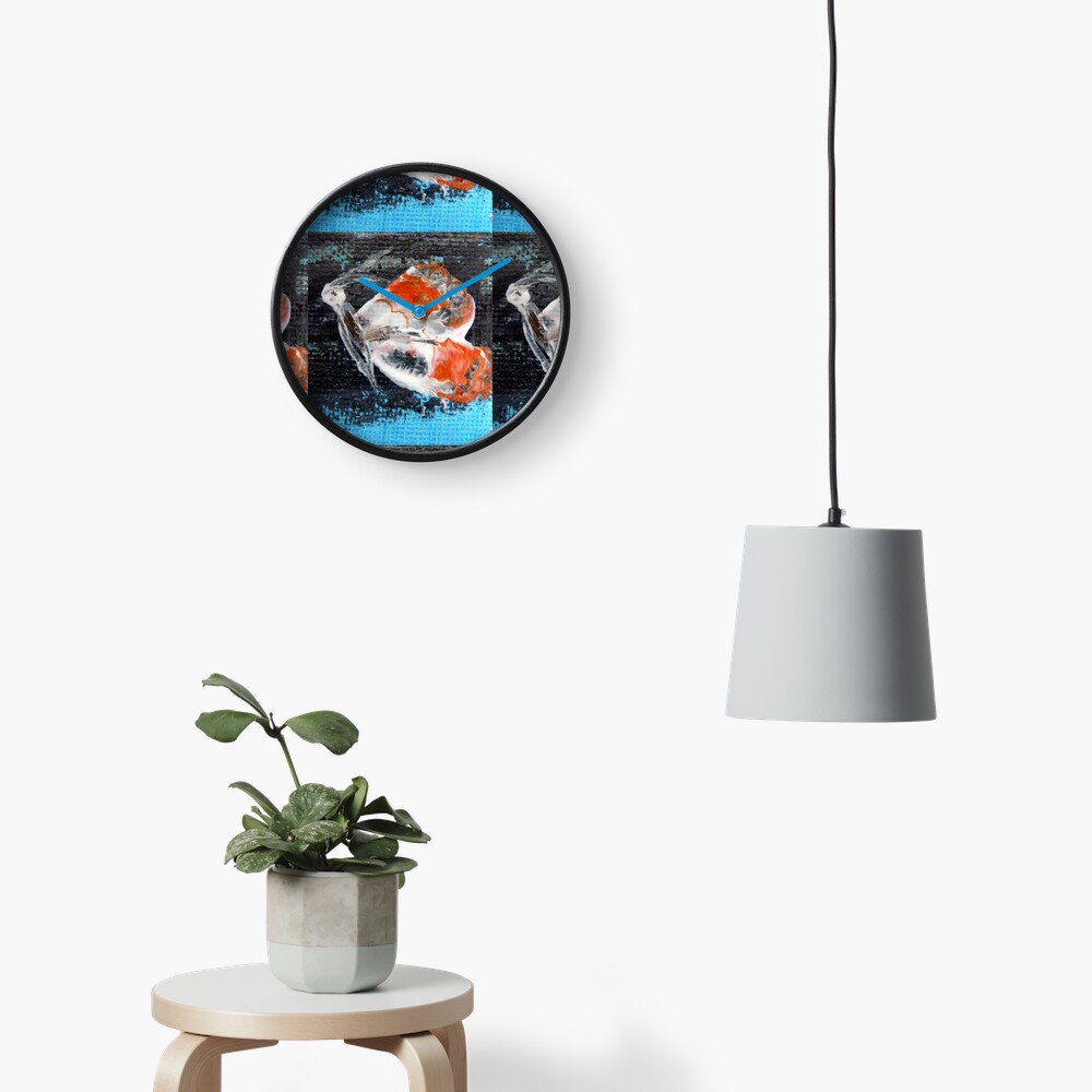 Orange butterfly.Palette knife painting Clock
