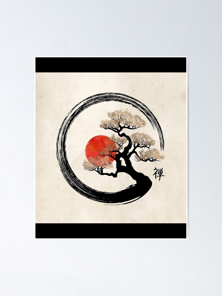 "Enso Circle and Bonsai Tree on" Poster for Sale by NorokuSumajika