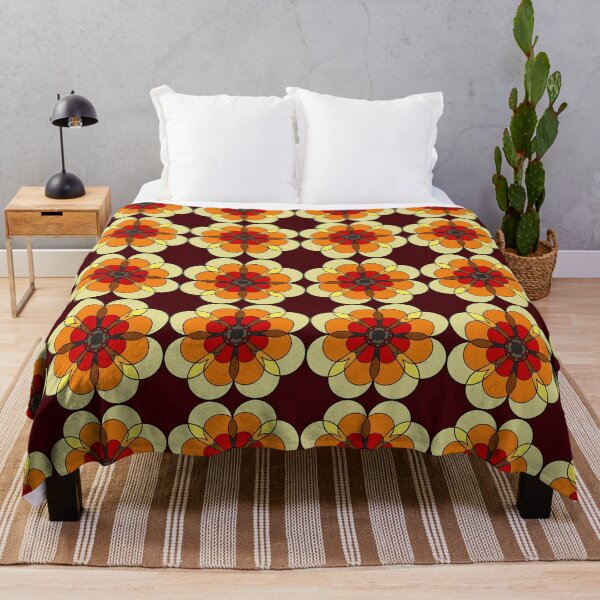 Retro Marigold Throw Blanket