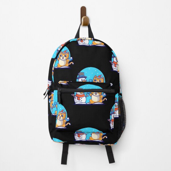 Item preview, CuteCatWithSnowmanCartoonVectorIconIllustration designed and sold by Christop367910.