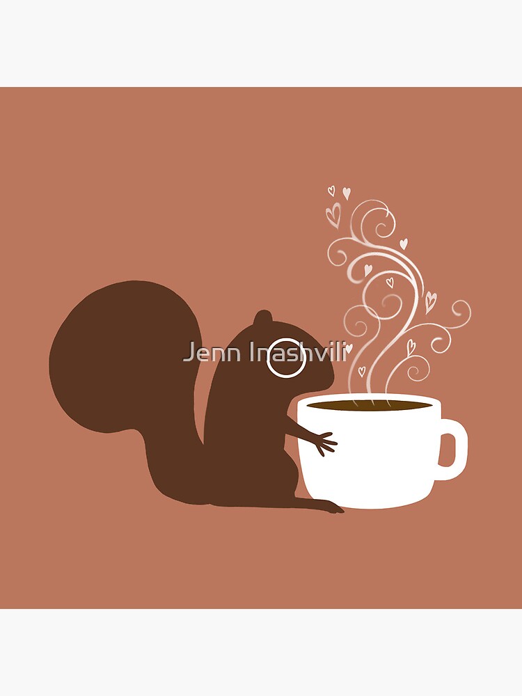 Thumbnail 5 of 5, Coasters (Set of 4), Squirrel Loves Coffee designed and sold by Jenn Inashvili.